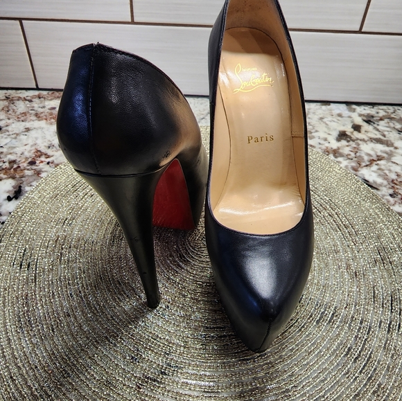 37 Christian Louboutin daffodil 160mm black leather pump - Picture 5 of 13